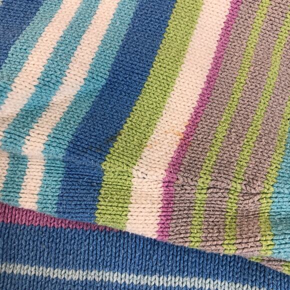 Cotton candy pastel striped retro vneck sweater XL - Picture 4 of 4